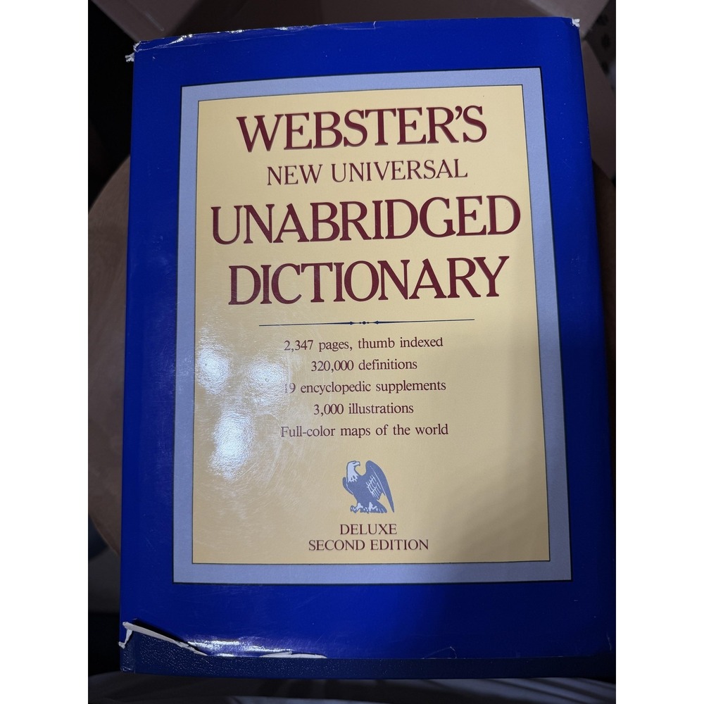 Vintage Webster's New Universal Unabridged Dictionary Deluxe Second HC DJ Blue